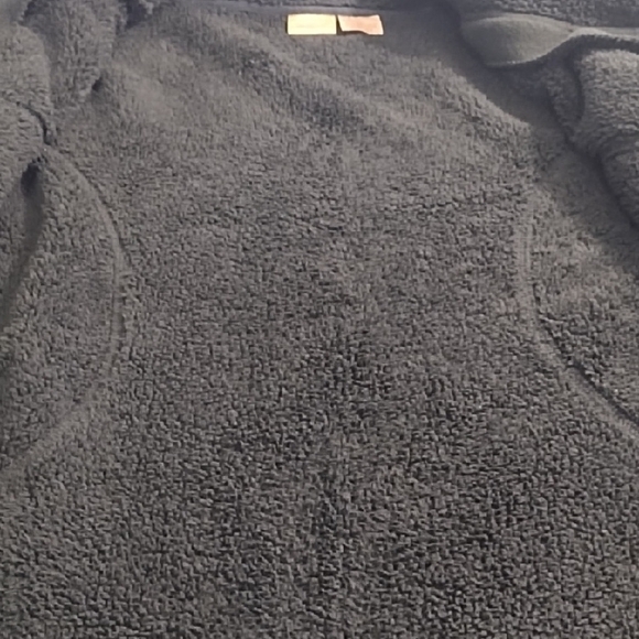 Black Soft Fleece Jacket Lined with Sherpa Fleece & Accents on Cuffs & Collar - Picture 8 of 11